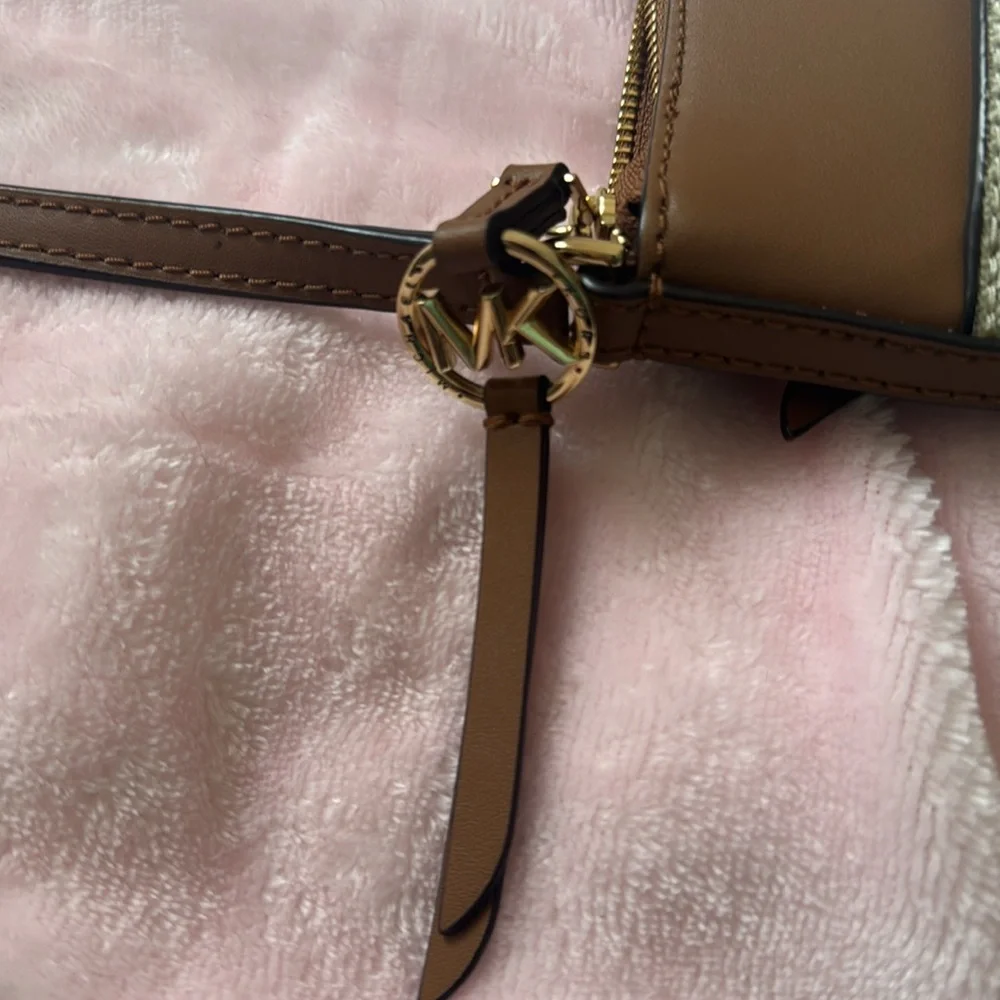 Michael Kors Cream and Tan Crossbody Bag New Without Tags